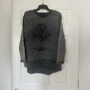 Distressed sweatshirt szM gray